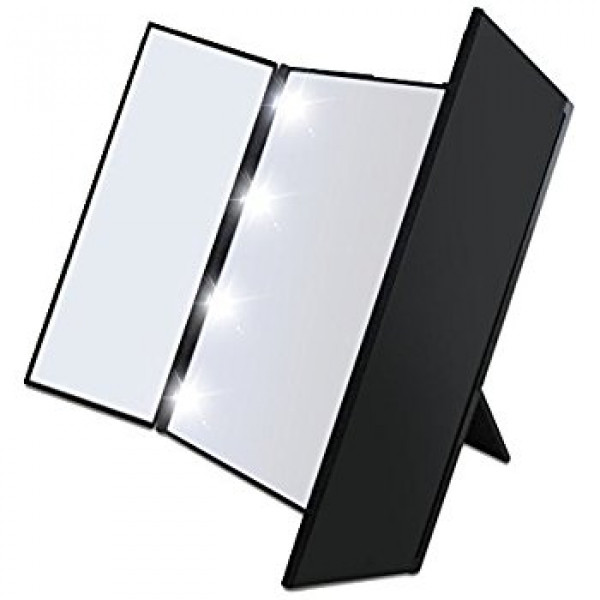 Tri-Fold Led Mirror For Makeup,Travel, Compact & Pocket Mirror 